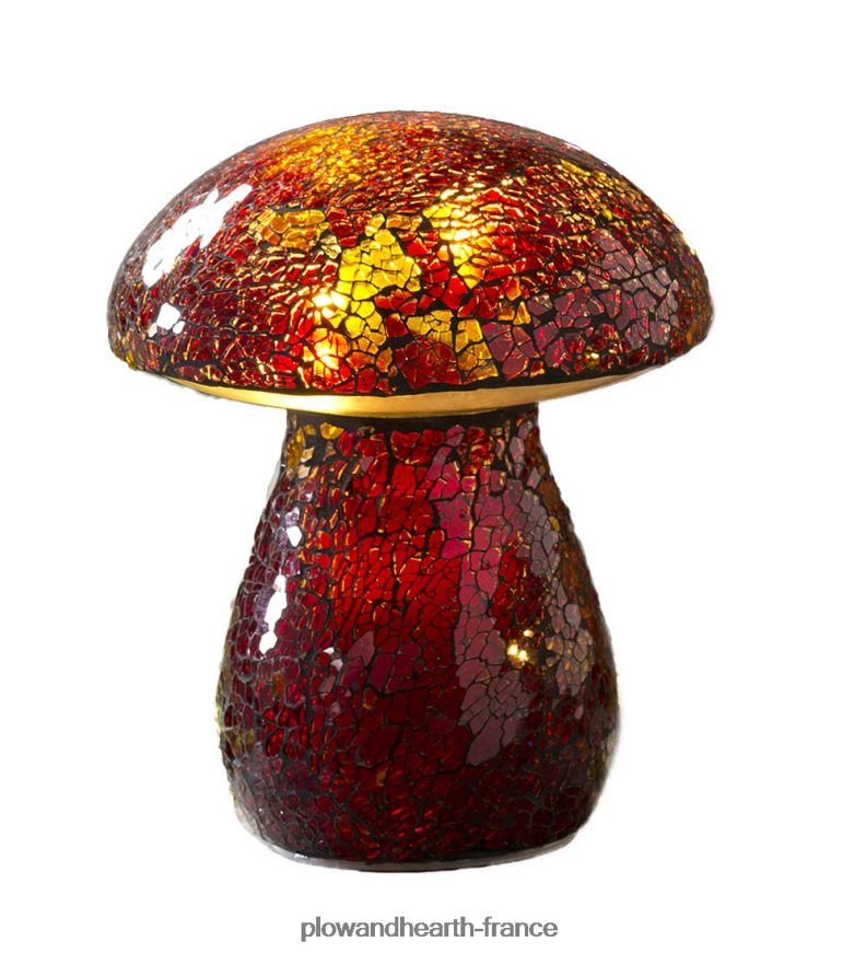 ornement de pelouse de champignon en mosaïque de verre - violet Plow & Hearth 8642F661 cour et jardin