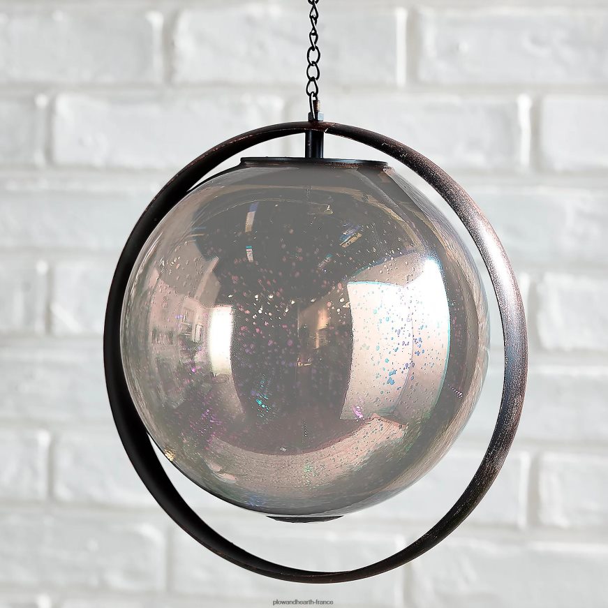 étoile solaire suspendue en verre au mercure - argent Plow & Hearth 8642F6293 cour et jardin