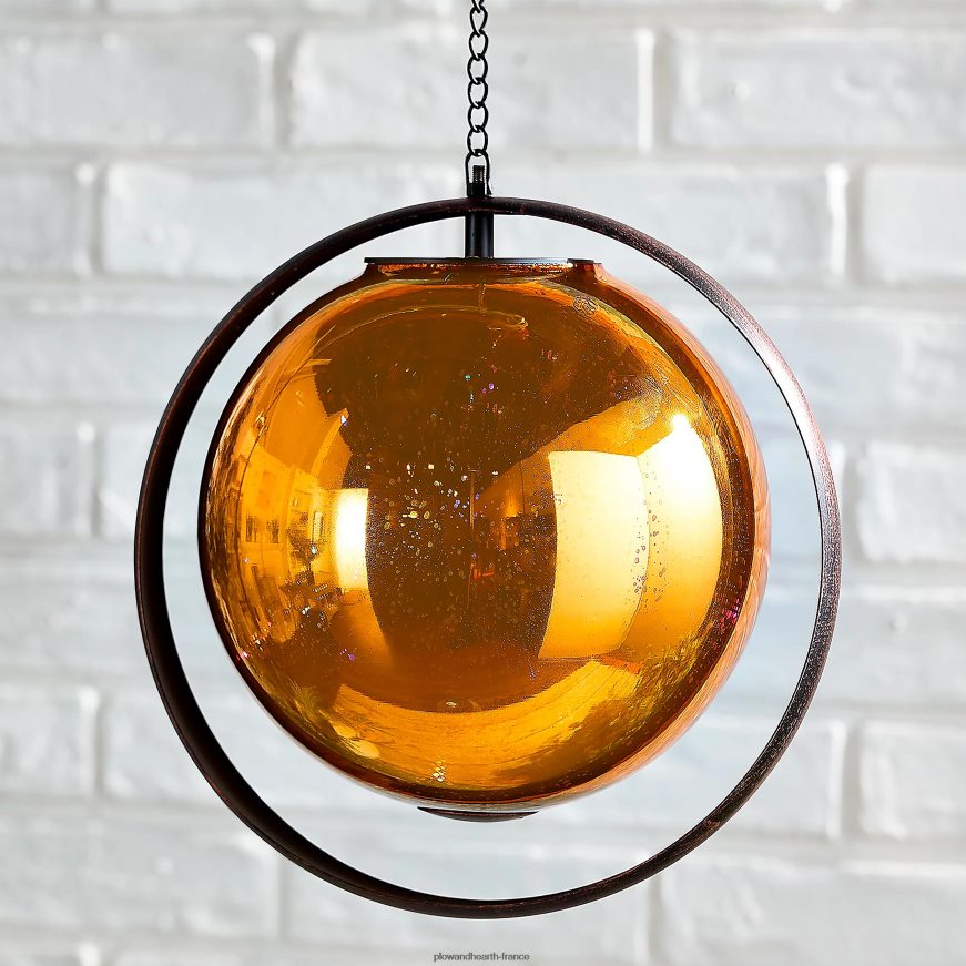 étoile solaire suspendue en verre au mercure - argent Plow & Hearth 8642F6293 cour et jardin