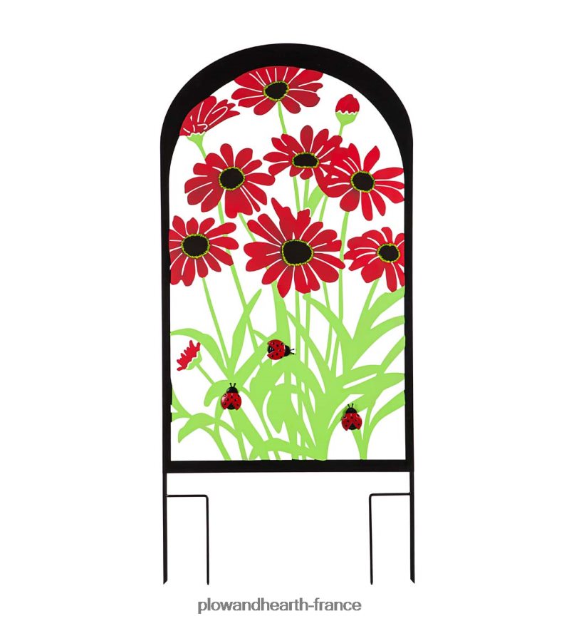 treillis de jardin en métal coloré avec marguerites Plow & Hearth 8642F6259 cour et jardin