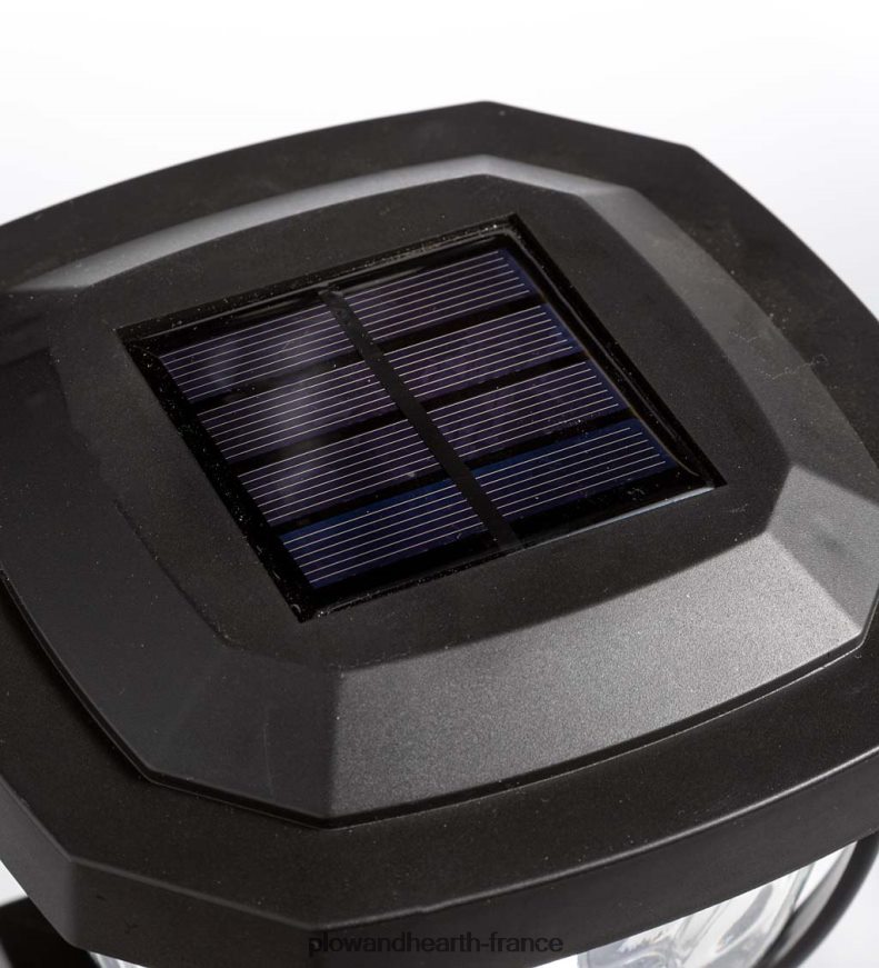 Lampes solaires à capuchon de poteau en verre ondulé, ensemble de 2 - cuivre Plow & Hearth 8642F6474 cour et jardin