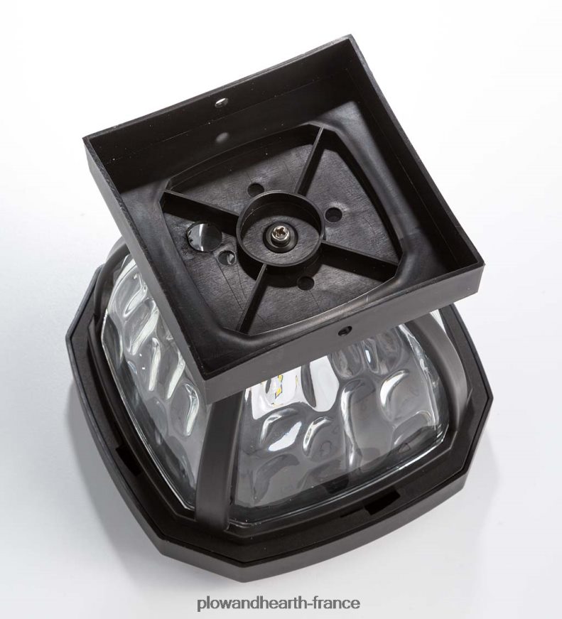 Lampes solaires à capuchon de poteau en verre ondulé, ensemble de 2 - cuivre Plow & Hearth 8642F6474 cour et jardin