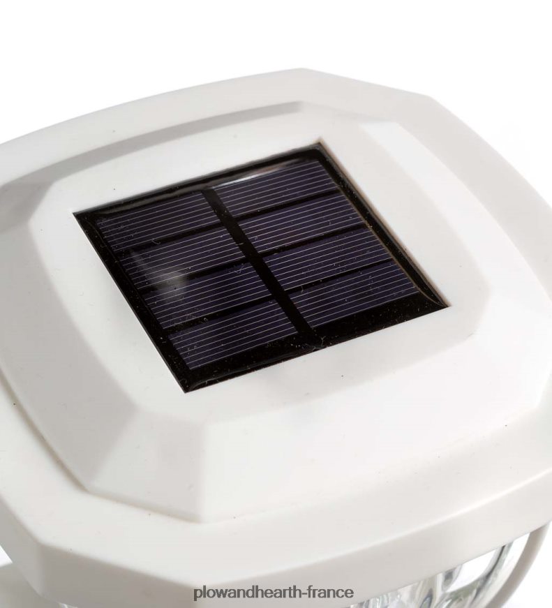 Lampes solaires à capuchon de poteau en verre ondulé, ensemble de 2 - cuivre Plow & Hearth 8642F6474 cour et jardin