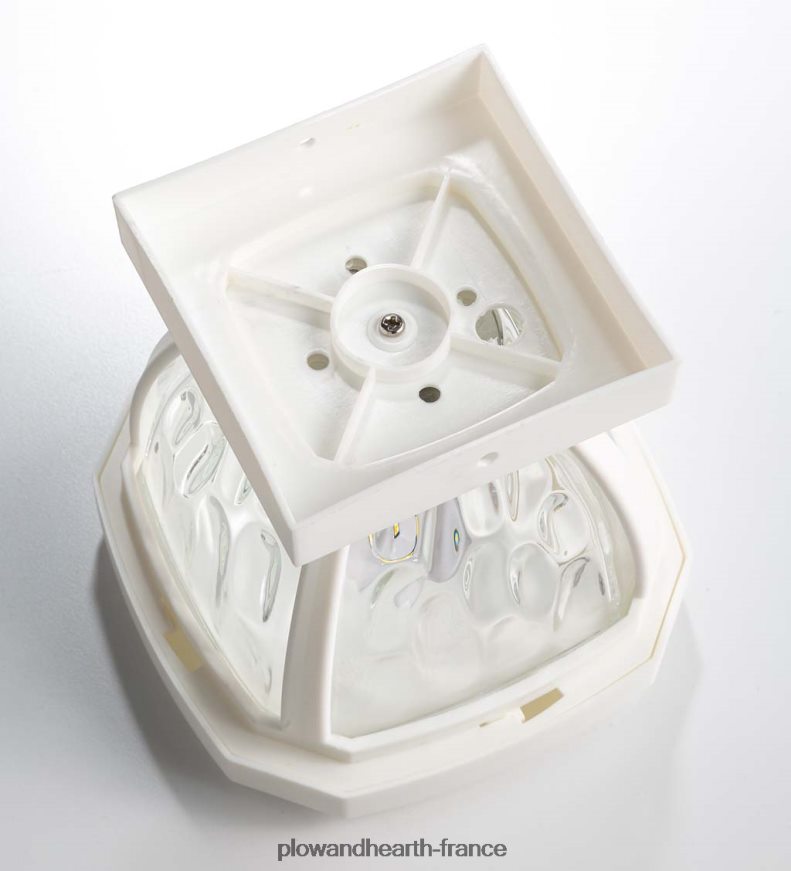 Lampes solaires à capuchon de poteau en verre ondulé, ensemble de 2 - cuivre Plow & Hearth 8642F6474 cour et jardin