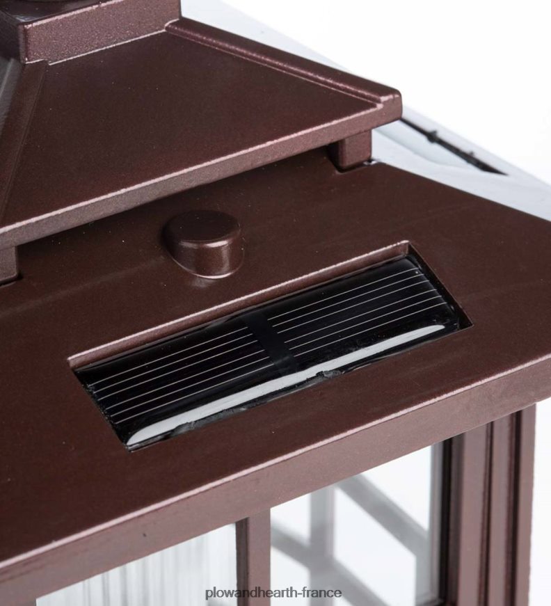Lanternes solaires 3 en 1 avec crochet de berger/piquet de terre, lot de 2 - bronze Plow & Hearth 8642F6456 cour et jardin