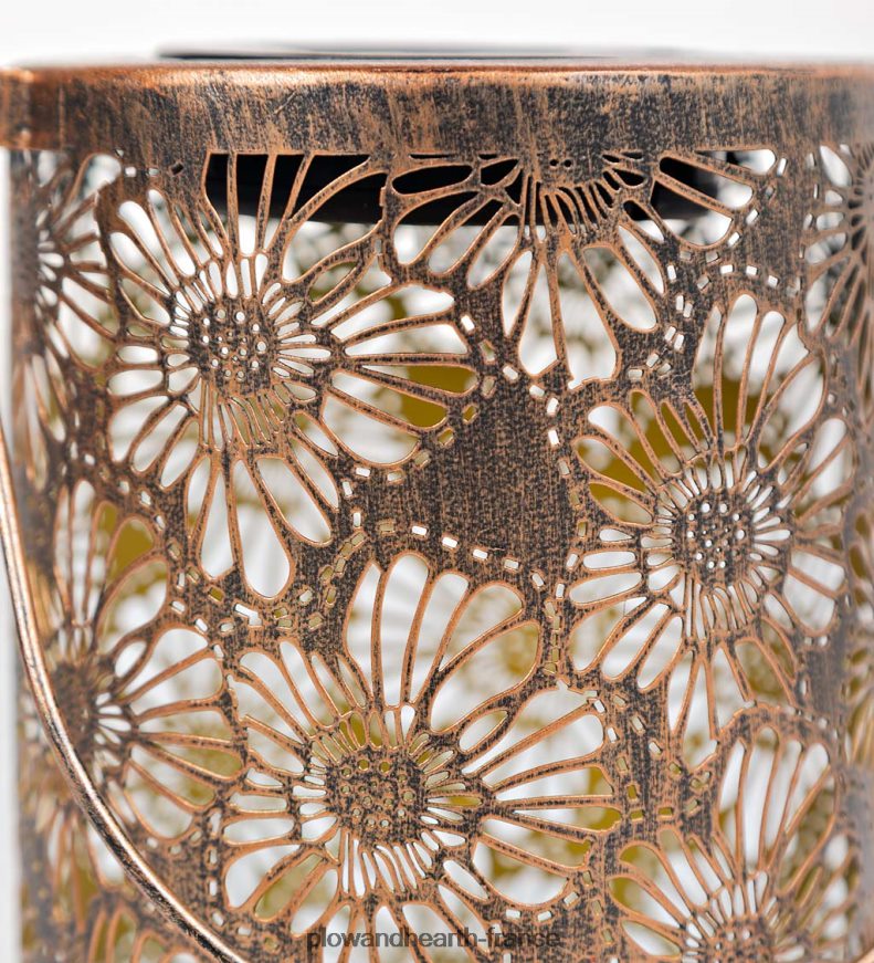 lanterne à fleurs silhouette solaire Plow & Hearth 8642F6471 cour et jardin