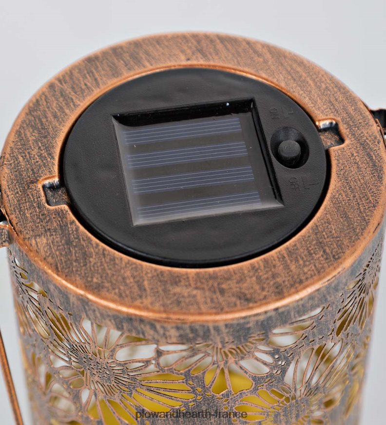 lanterne à fleurs silhouette solaire Plow & Hearth 8642F6471 cour et jardin