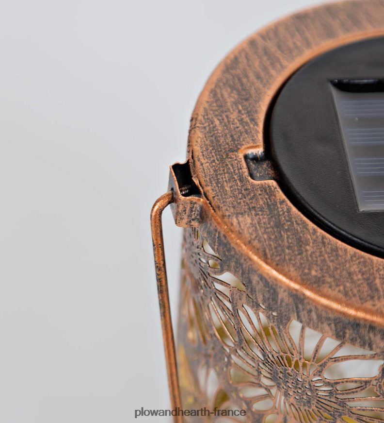 lanterne à fleurs silhouette solaire Plow & Hearth 8642F6471 cour et jardin