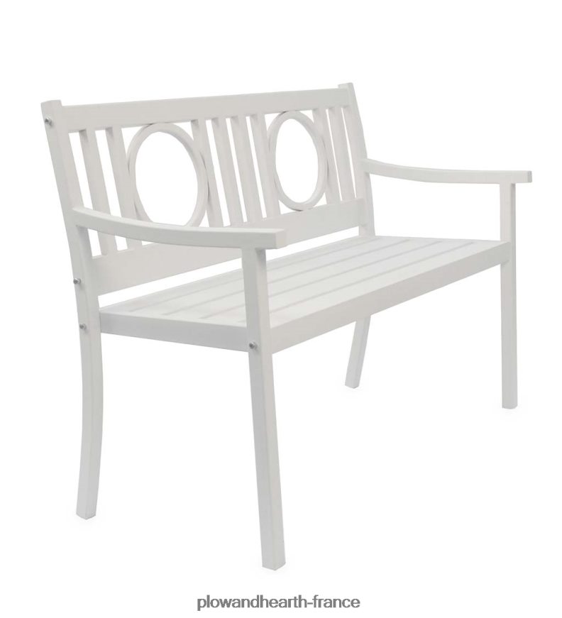 banc de jardin en acier grayson - noir Plow & Hearth 8642F6502 cour et jardin