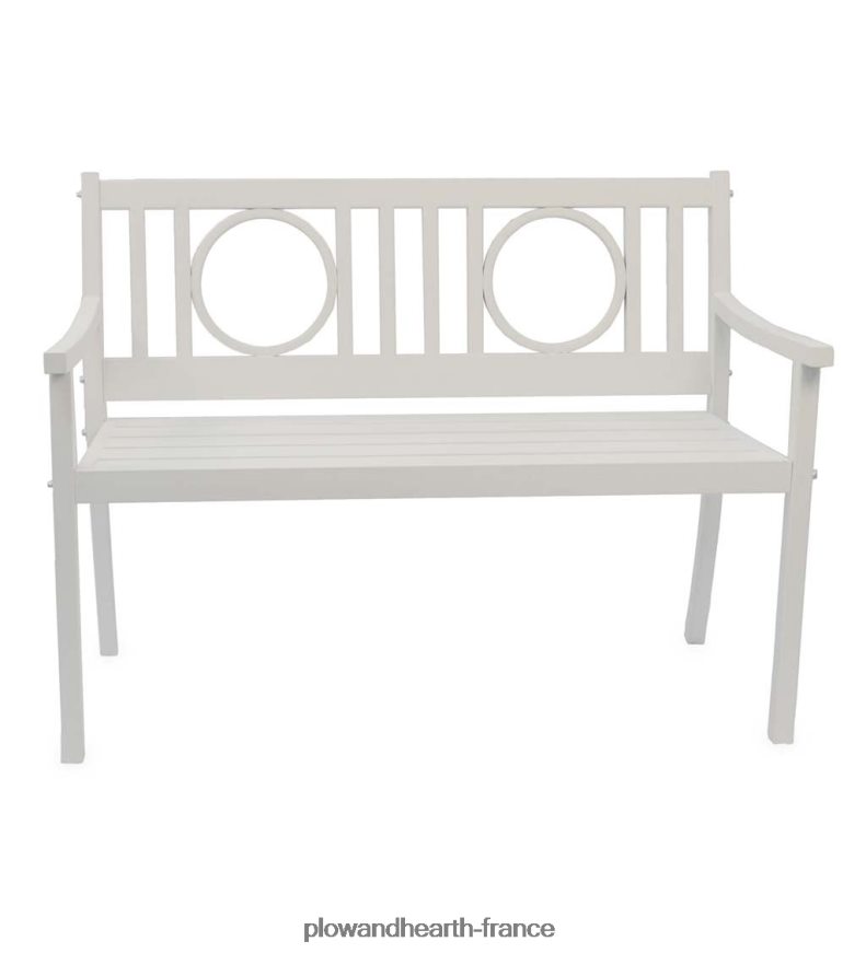 banc de jardin en acier grayson - noir Plow & Hearth 8642F6502 cour et jardin