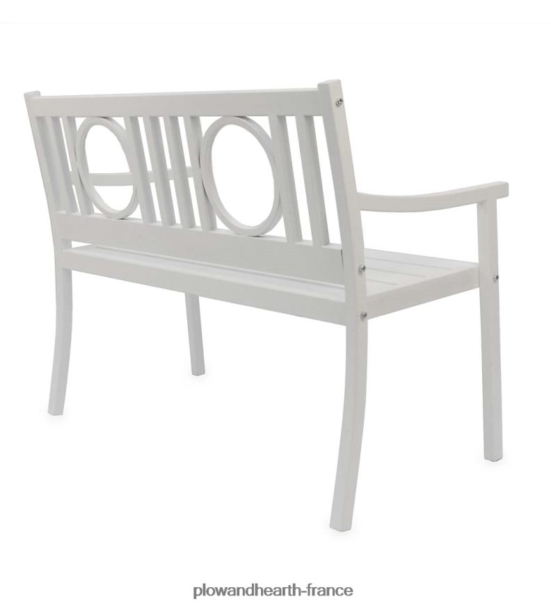 banc de jardin en acier grayson - noir Plow & Hearth 8642F6502 cour et jardin