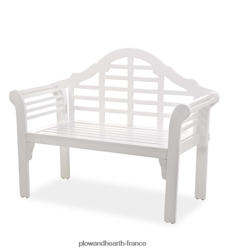 banc de jardin en bois Lutyens - blanc Plow & Hearth 8642F6487 cour et jardin