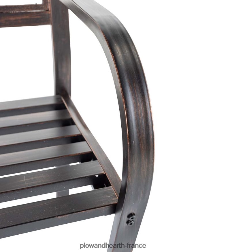 banc de jardin en métal bienvenue Plow & Hearth 8642F6508 cour et jardin