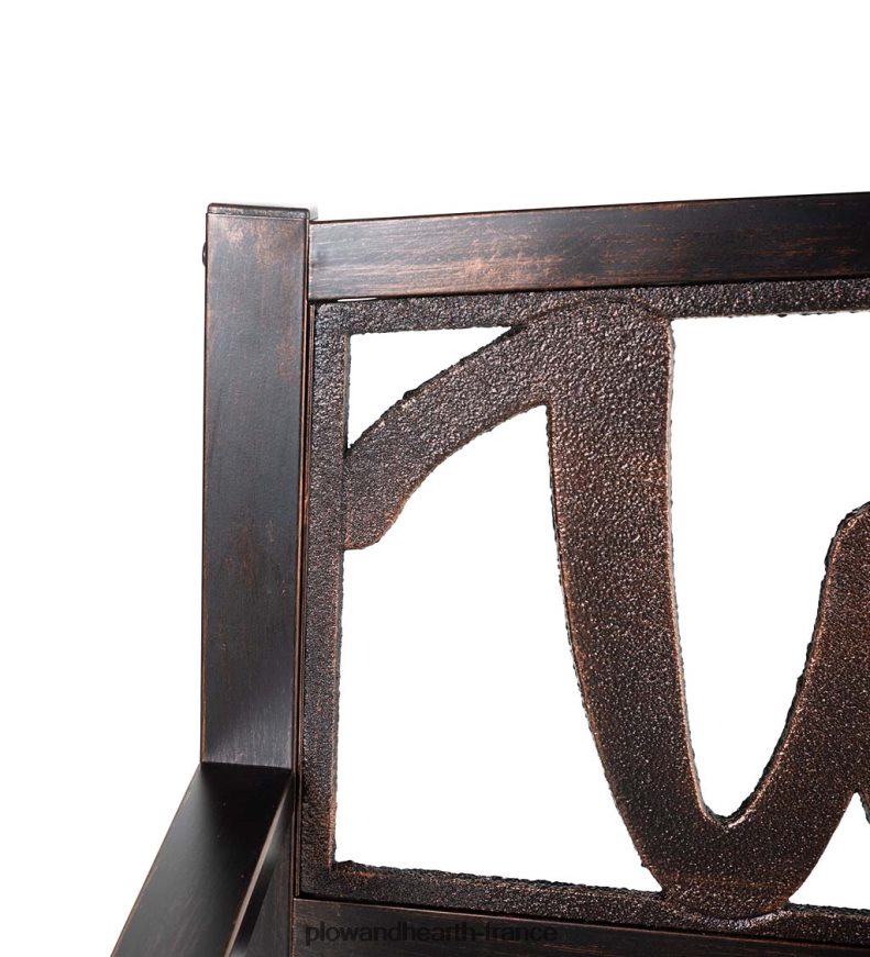 banc de jardin en métal bienvenue Plow & Hearth 8642F6508 cour et jardin