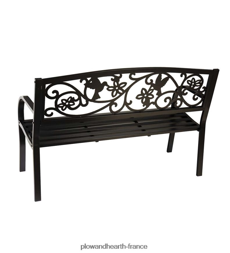 banc de jardin en métal colibri - noir Plow & Hearth 8642F6493 cour et jardin