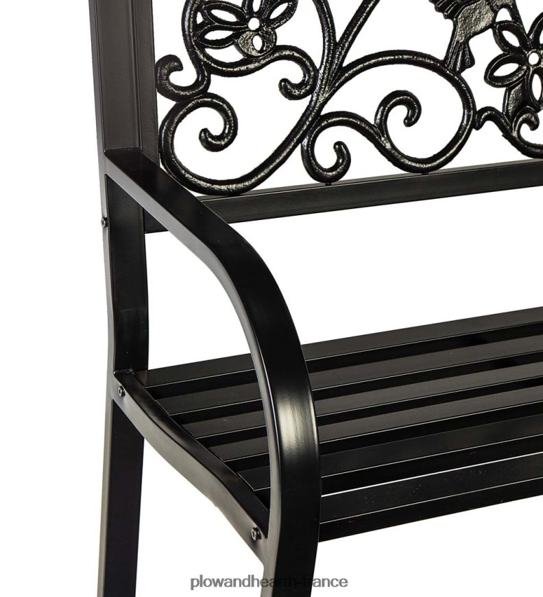 banc de jardin en métal colibri - noir Plow & Hearth 8642F6493 cour et jardin