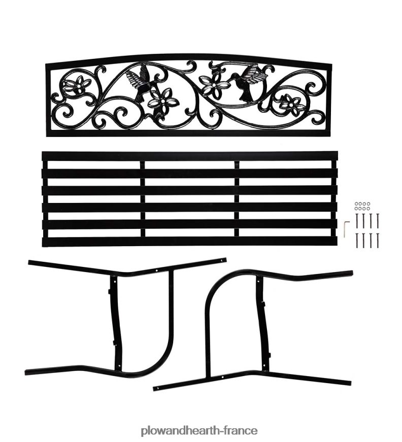 banc de jardin en métal colibri - noir Plow & Hearth 8642F6493 cour et jardin