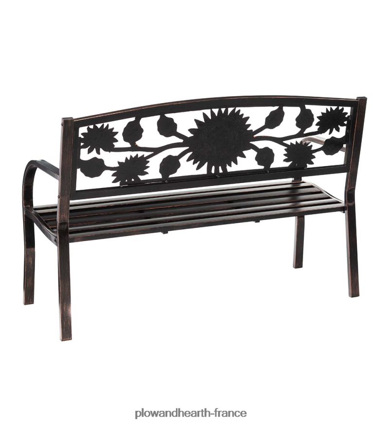 banc de jardin en métal tournesol Plow & Hearth 8642F6497 cour et jardin