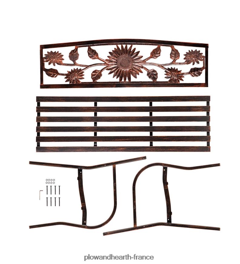 banc de jardin en métal tournesol Plow & Hearth 8642F6497 cour et jardin