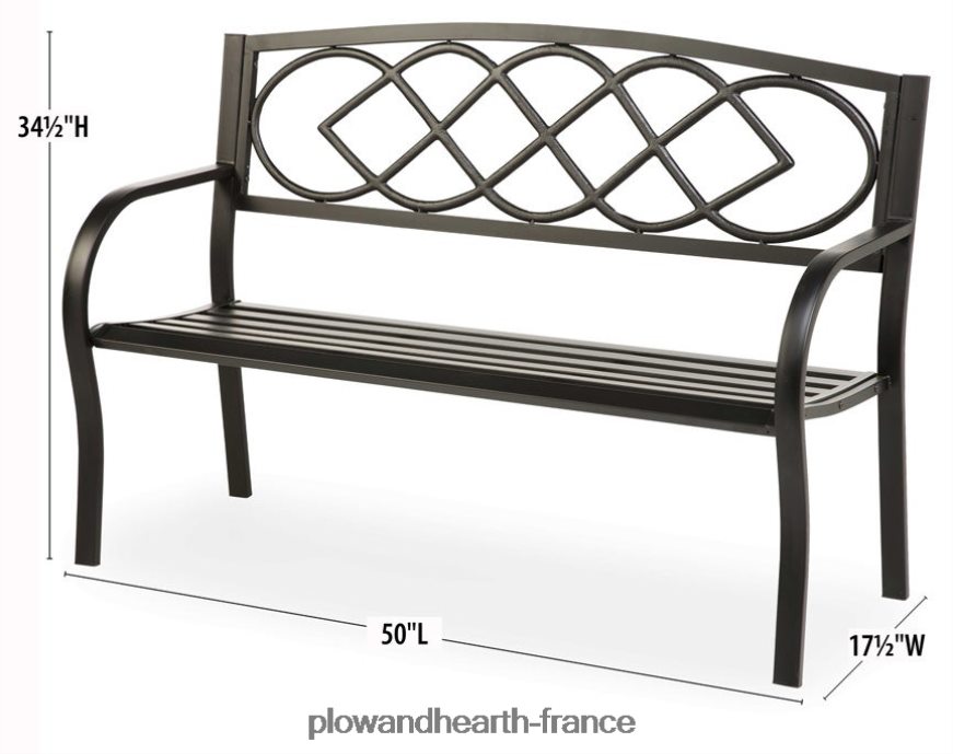 banc de jardin noeud celtique Plow & Hearth 8642F6489 cour et jardin