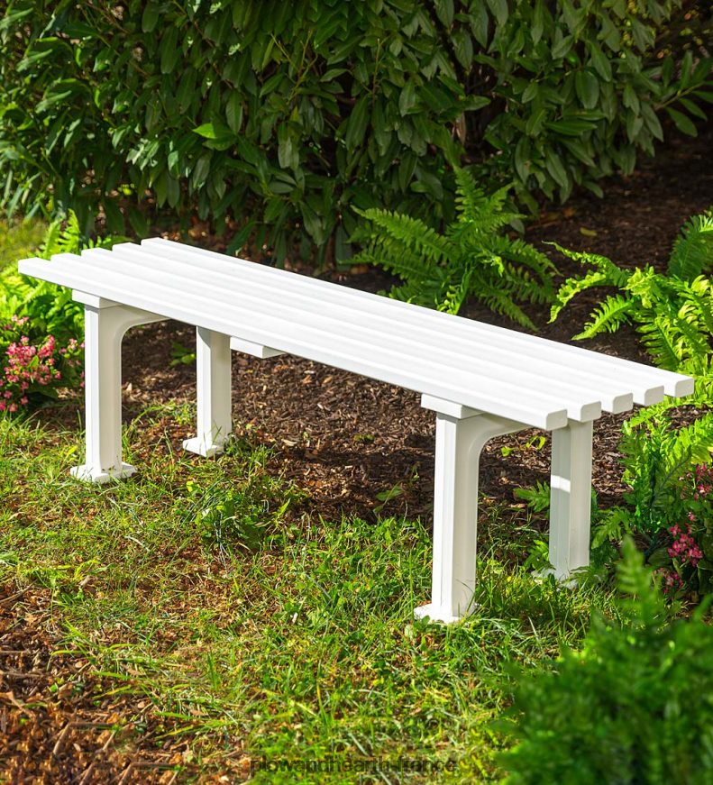 banc de jardin sans dossier résistant aux intempéries de qualité commerciale - marron Plow & Hearth 8642F6492 cour et jardin
