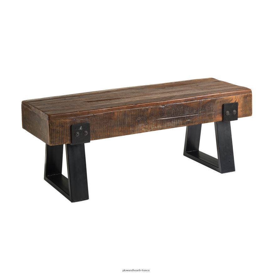banc en bois récupéré intérieur/extérieur Richland Plow & Hearth 8642F6485 cour et jardin