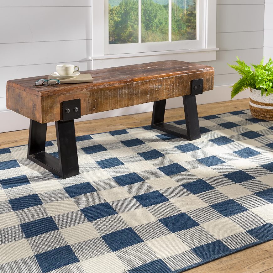 banc en bois récupéré intérieur/extérieur Richland Plow & Hearth 8642F6485 cour et jardin