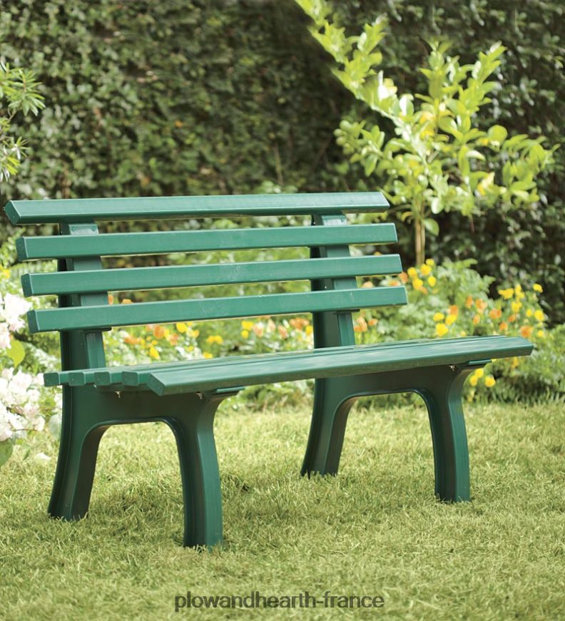 petit banc de jardin 2 places en pvc résistant aux intempéries - vert Plow & Hearth 8642F6494 cour et jardin