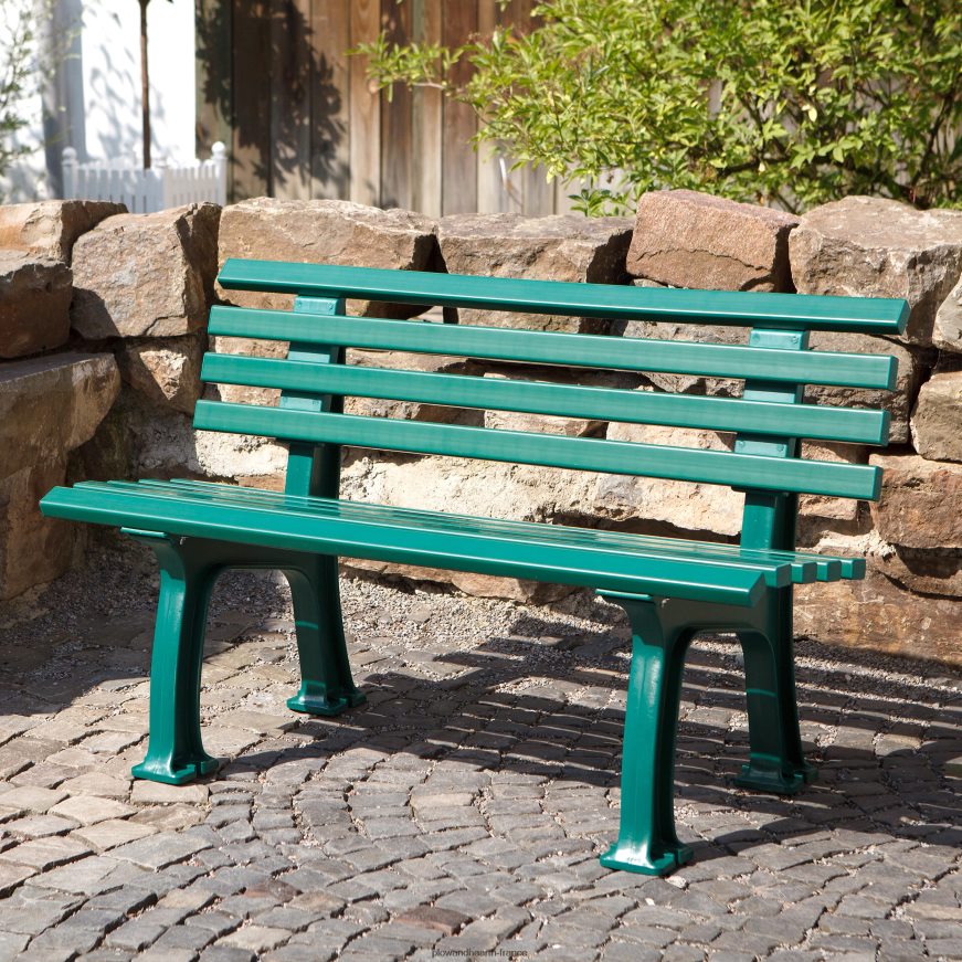 petit banc de jardin 2 places en pvc résistant aux intempéries - vert Plow & Hearth 8642F6494 cour et jardin