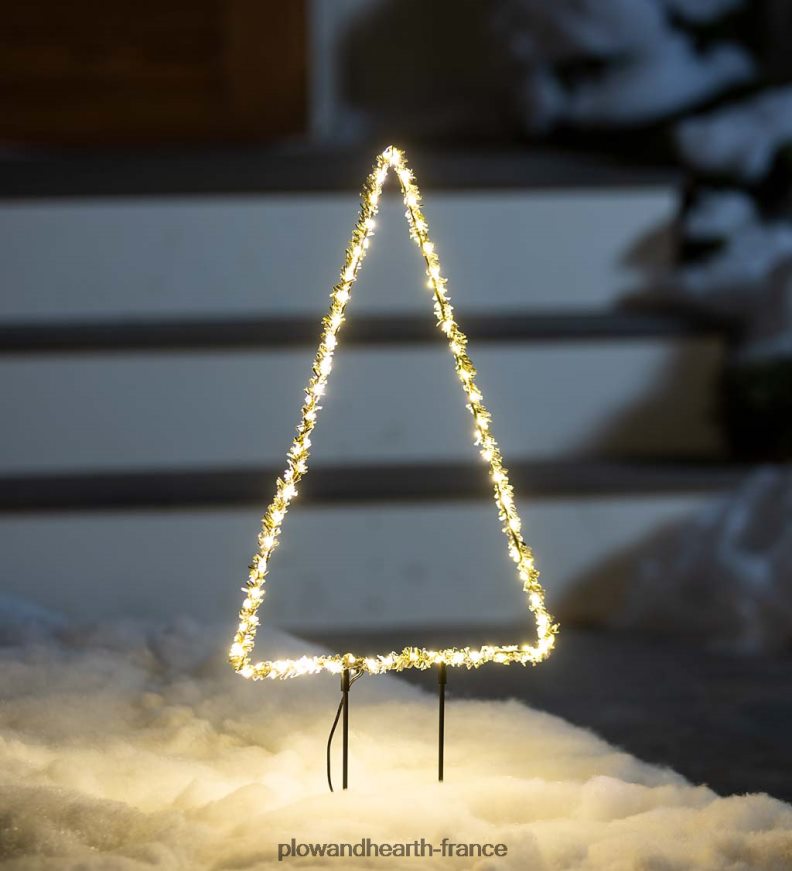 Arbre de vacances à éclairage électrique intérieur/extérieur, 18 h, verts givrés Plow & Hearth 8642F645 cour et jardin