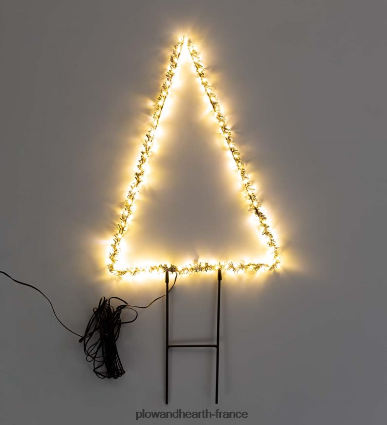 Arbre de vacances à éclairage électrique intérieur/extérieur, 18 h, verts givrés Plow & Hearth 8642F645 cour et jardin