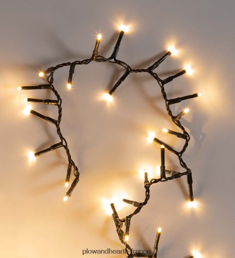 Guirlande lumineuse électrique intérieure/extérieure avec 500 LED blanc chaud ; 36'l Plow & Hearth 8642F638 cour et jardin