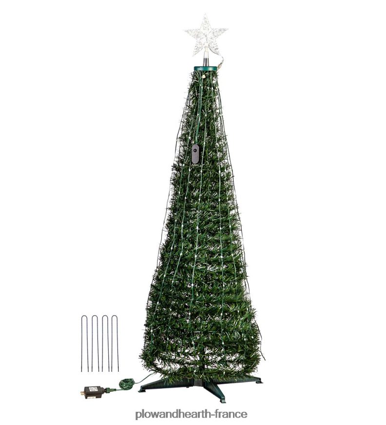 Sapin de Noël intérieur/extérieur avec lumières multicolores, 47 Plow & Hearth 8642F642 cour et jardin