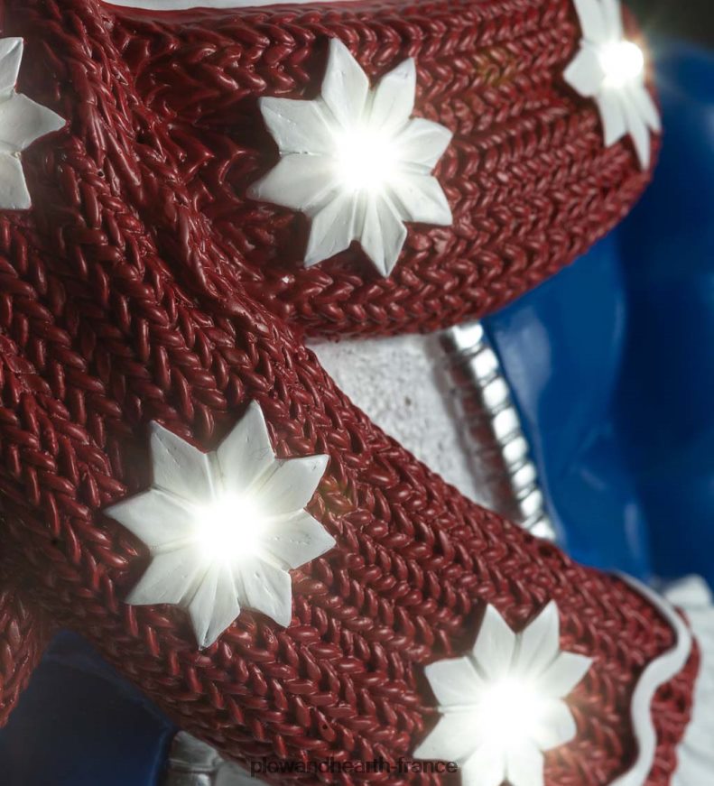 Statue courte de bonhomme de neige éclairée intérieure/extérieure Plow & Hearth 8642F62 cour et jardin