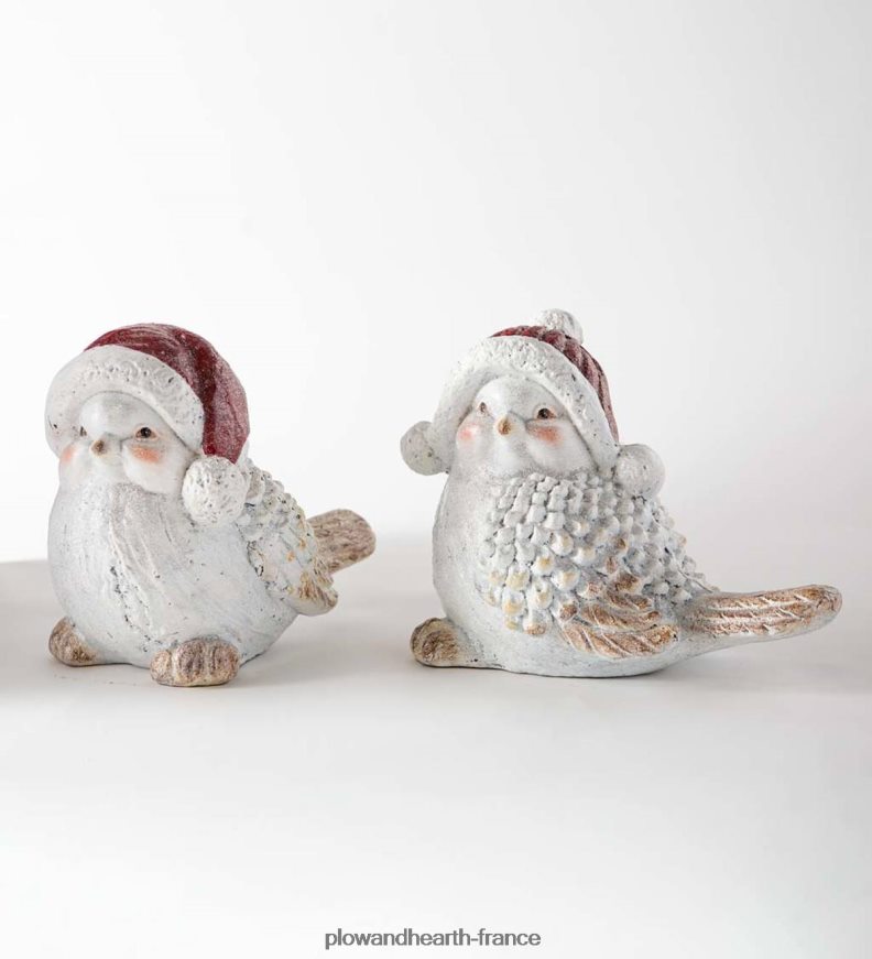 accents d'oiseaux des Fêtes, ensemble de 2 Plow & Hearth 8642F616 cour et jardin