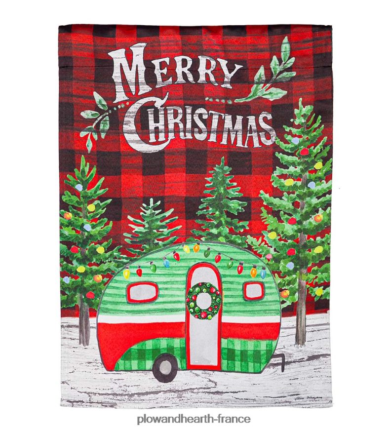 drapeau de jardin en daim pour camping-car de Noël Plow & Hearth 8642F655 cour et jardin