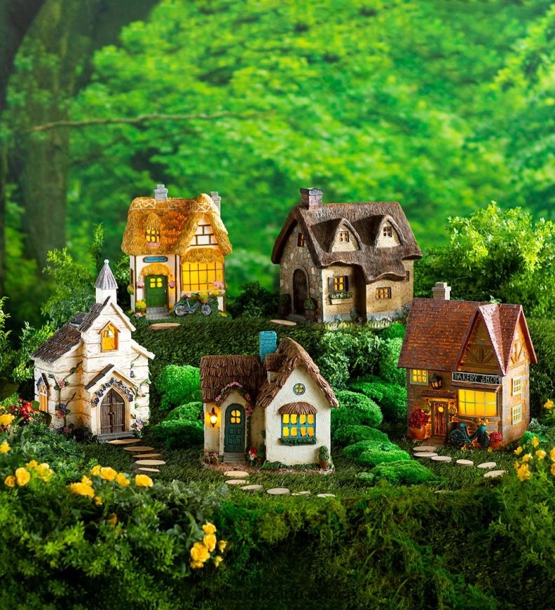 église solaire de jardin de fées miniature Plow & Hearth 8642F647 cour et jardin