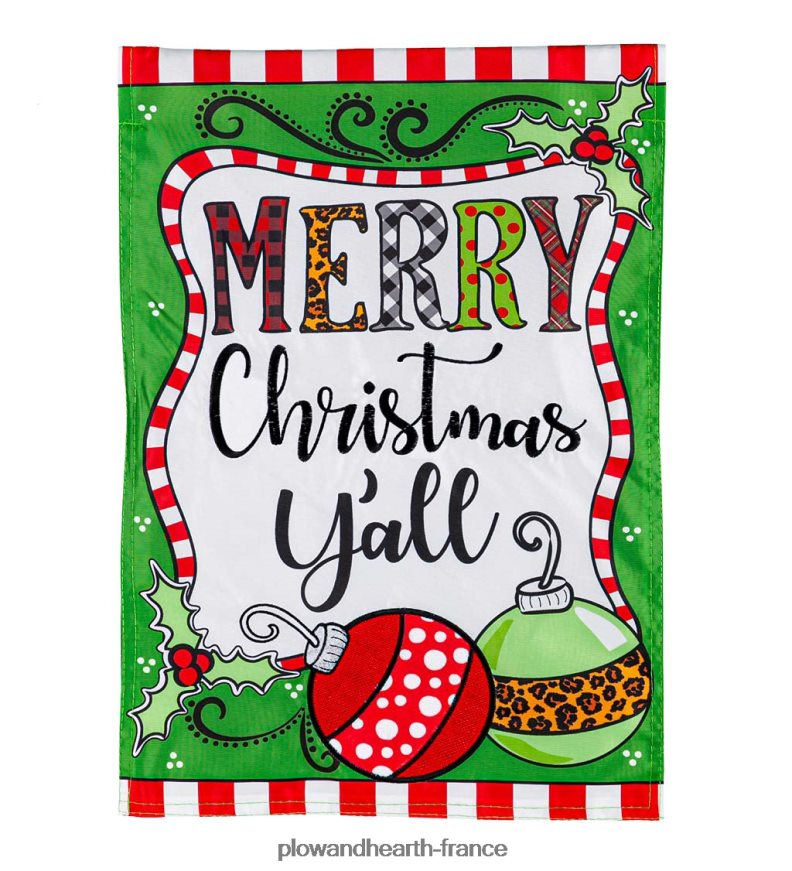 joyeux noël à tous applique drapeau de jardin Plow & Hearth 8642F654 cour et jardin