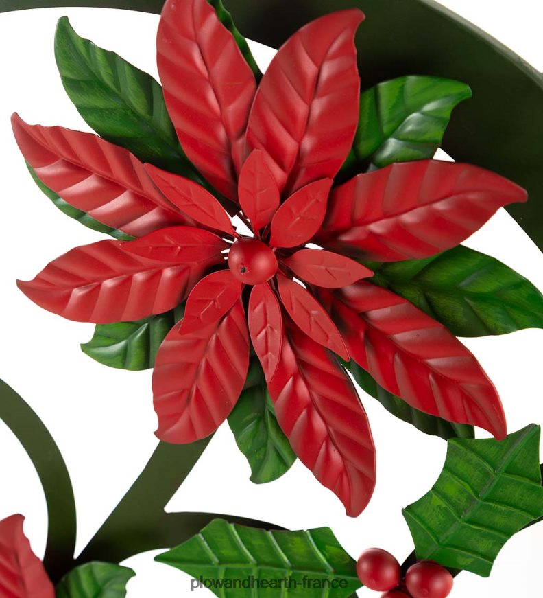 poinsettia et treillis de jardin en métal cardinal Plow & Hearth 8642F68 cour et jardin