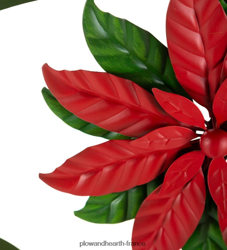 poinsettia et treillis de jardin en métal cardinal Plow & Hearth 8642F68 cour et jardin