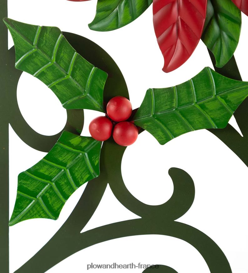 poinsettia et treillis de jardin en métal cardinal Plow & Hearth 8642F68 cour et jardin