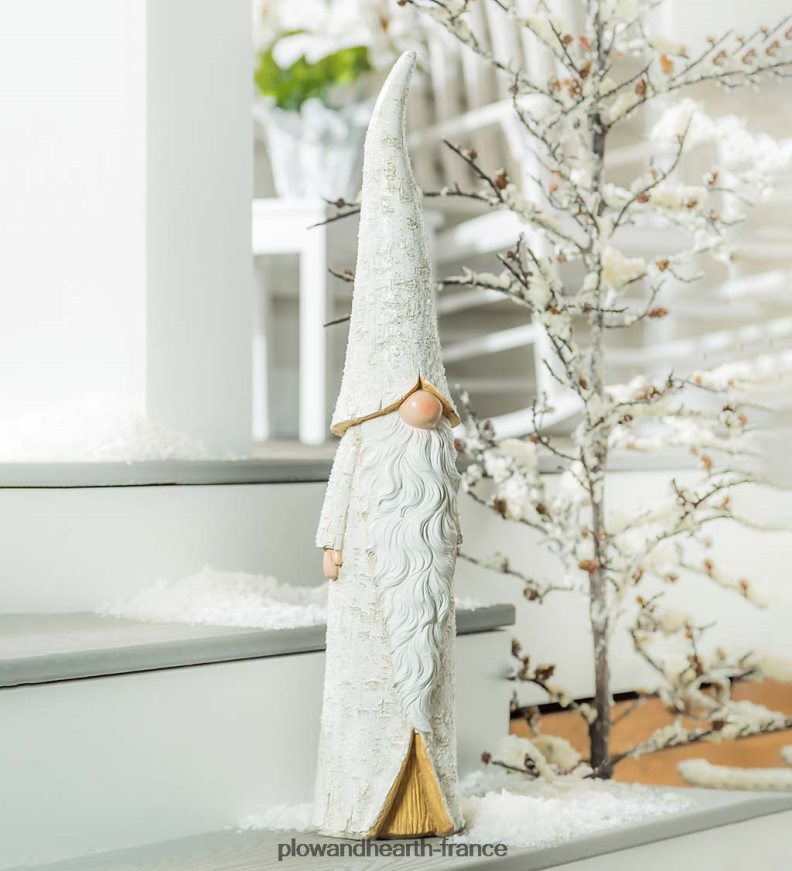 statuaire de jardin de gnomes d'hiver inspirée du bouleau blanc, 26 h Plow & Hearth 8642F652 cour et jardin