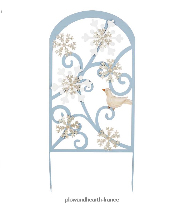 treillis de jardin en métal de flocons de neige Plow & Hearth 8642F618 cour et jardin