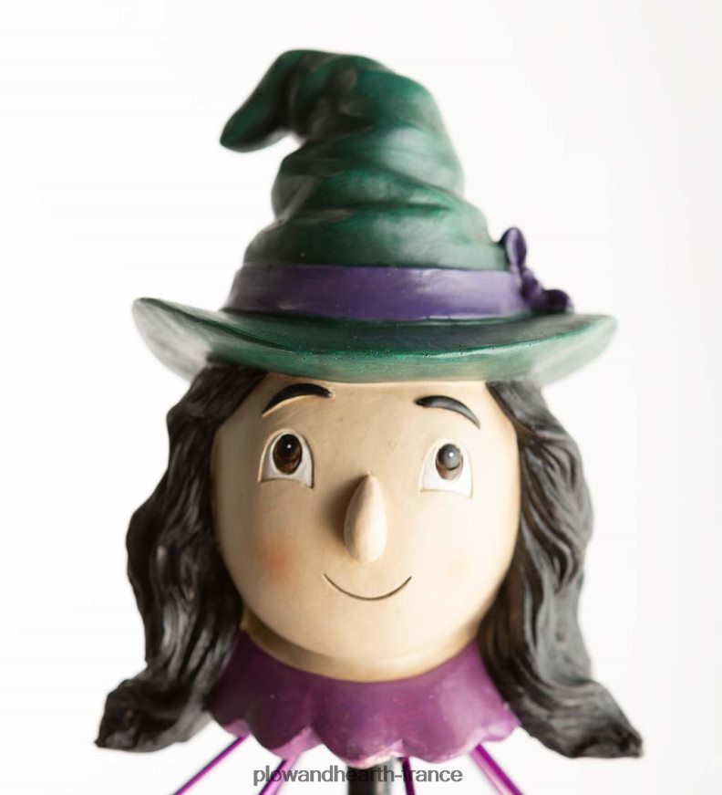 Moulin à vent de jardin en métal pour sorcière d'Halloween Plow & Hearth 8642F6210 cour et jardin