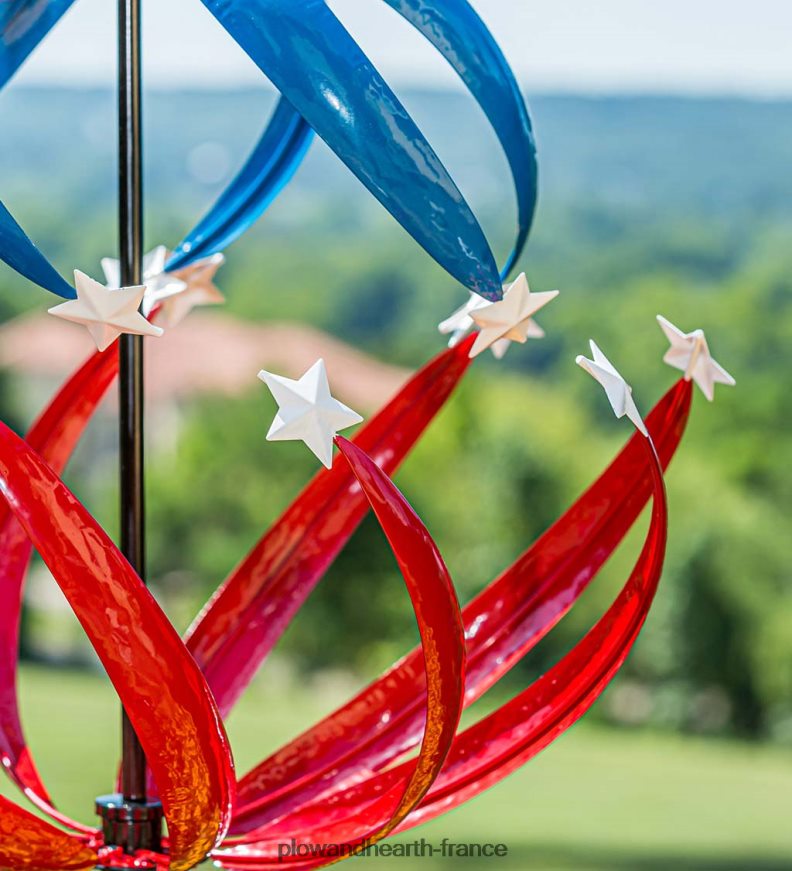 Moulin à vent étoiles patriotiques Plow & Hearth 8642F6372 cour et jardin