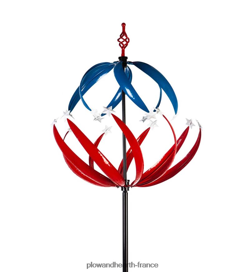 Moulin à vent étoiles patriotiques Plow & Hearth 8642F6372 cour et jardin