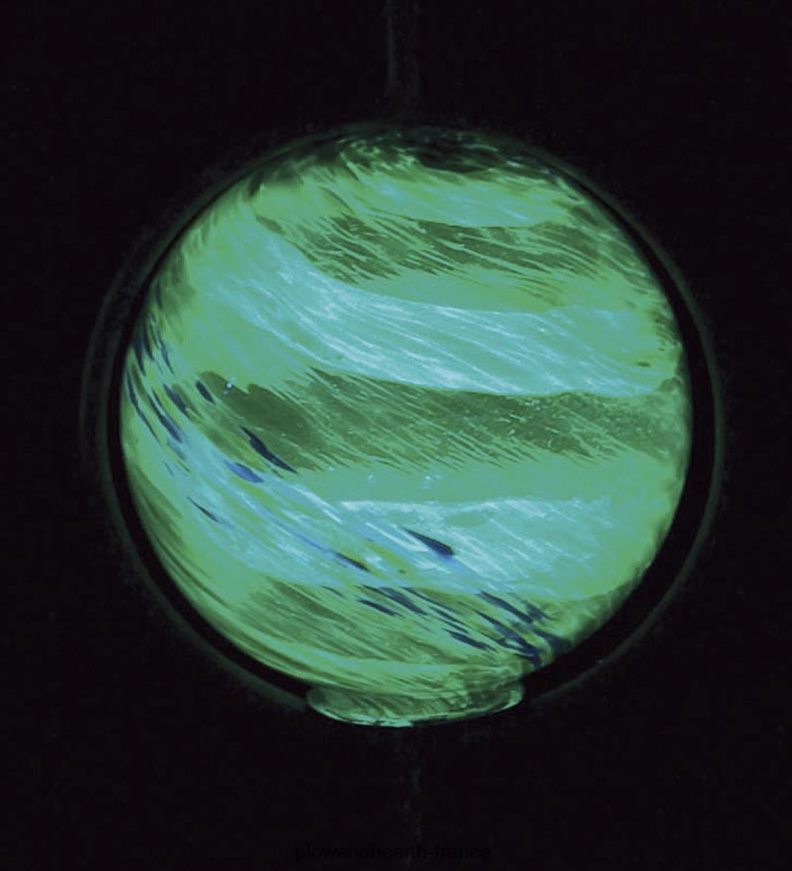 Spinner à vent en métal avec orbe en verre brillant Plow & Hearth 8642F6412 cour et jardin