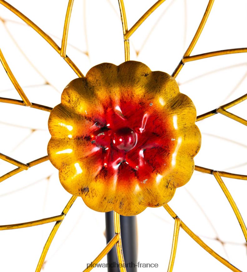 Spinner à vent en métal soleils dorés Plow & Hearth 8642F6239 cour et jardin