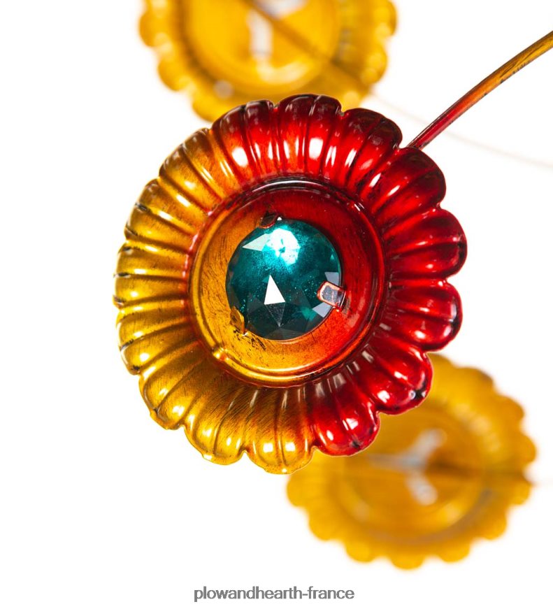 Spinner à vent en métal soleils dorés Plow & Hearth 8642F6239 cour et jardin