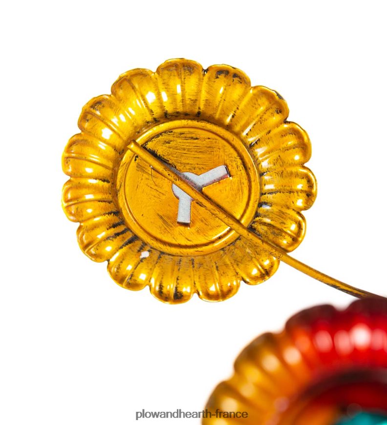 Spinner à vent en métal soleils dorés Plow & Hearth 8642F6239 cour et jardin